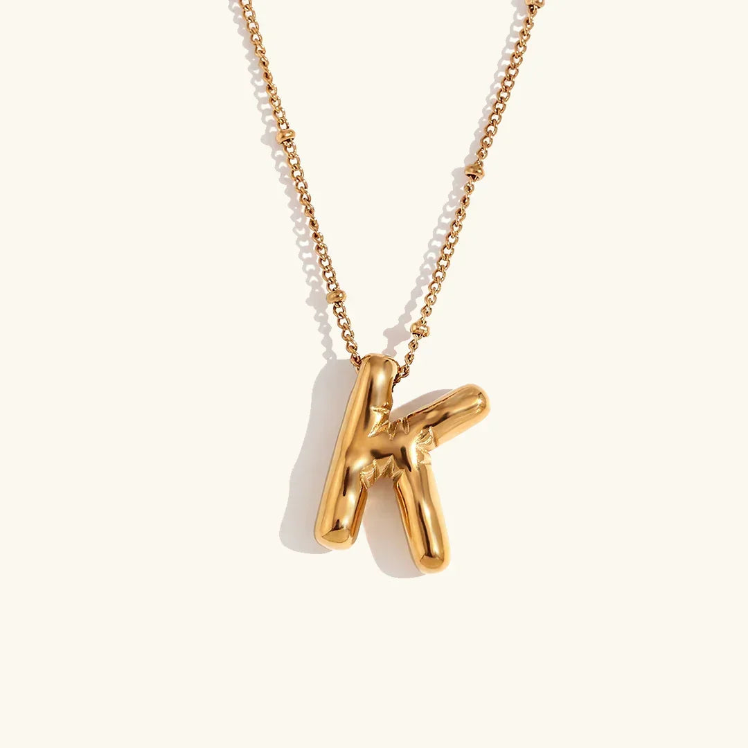[Royal&Vicky]Balloon Gold Initial Necklace