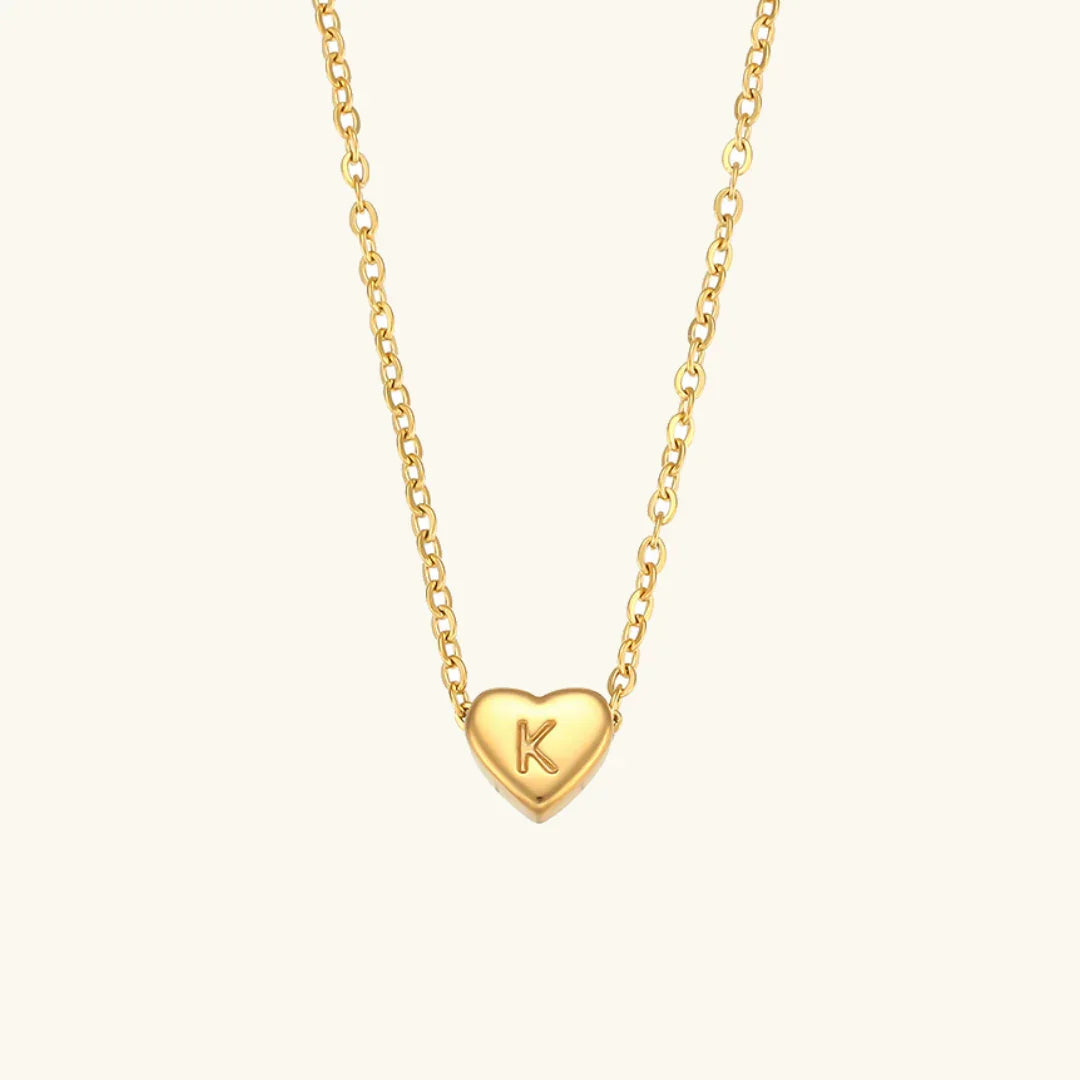 [Royal&Vicky]Heart Initial Gold Necklace