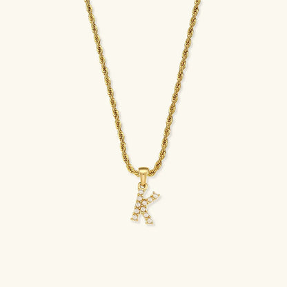 [Royal&Vicky]Elodie Initial Letter Pearl Necklace