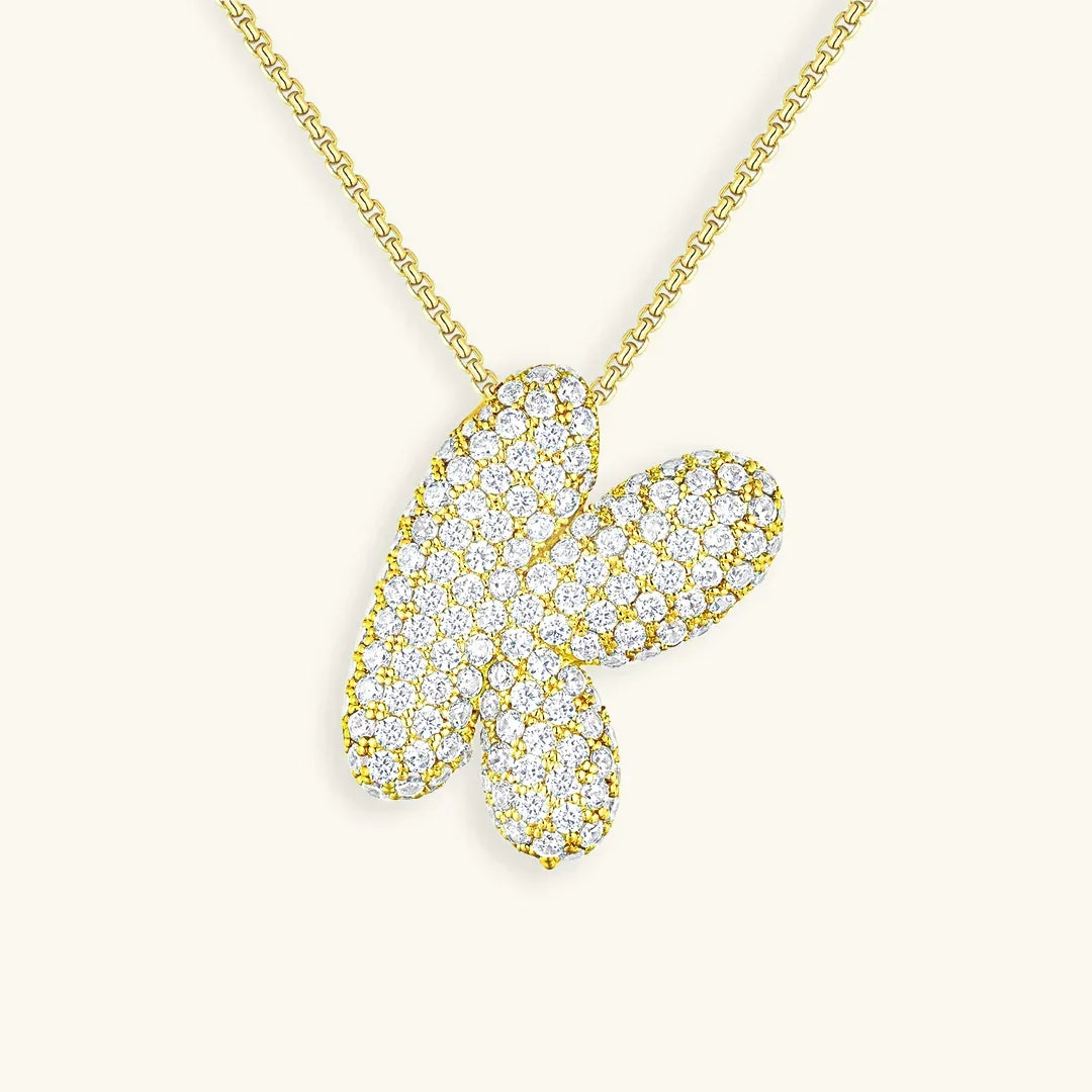 [Royal&Vicky]Bubble Initial Diamond Necklace