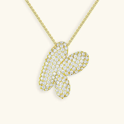[Royal&Vicky]Bubble Initial Diamond Necklace