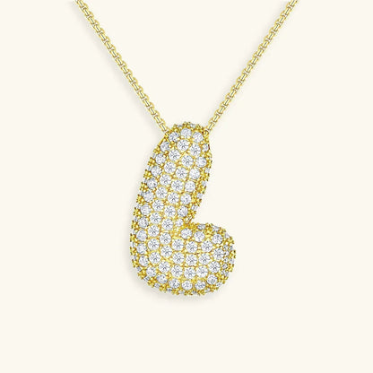 [Royal&Vicky]Bubble Initial Diamond Necklace