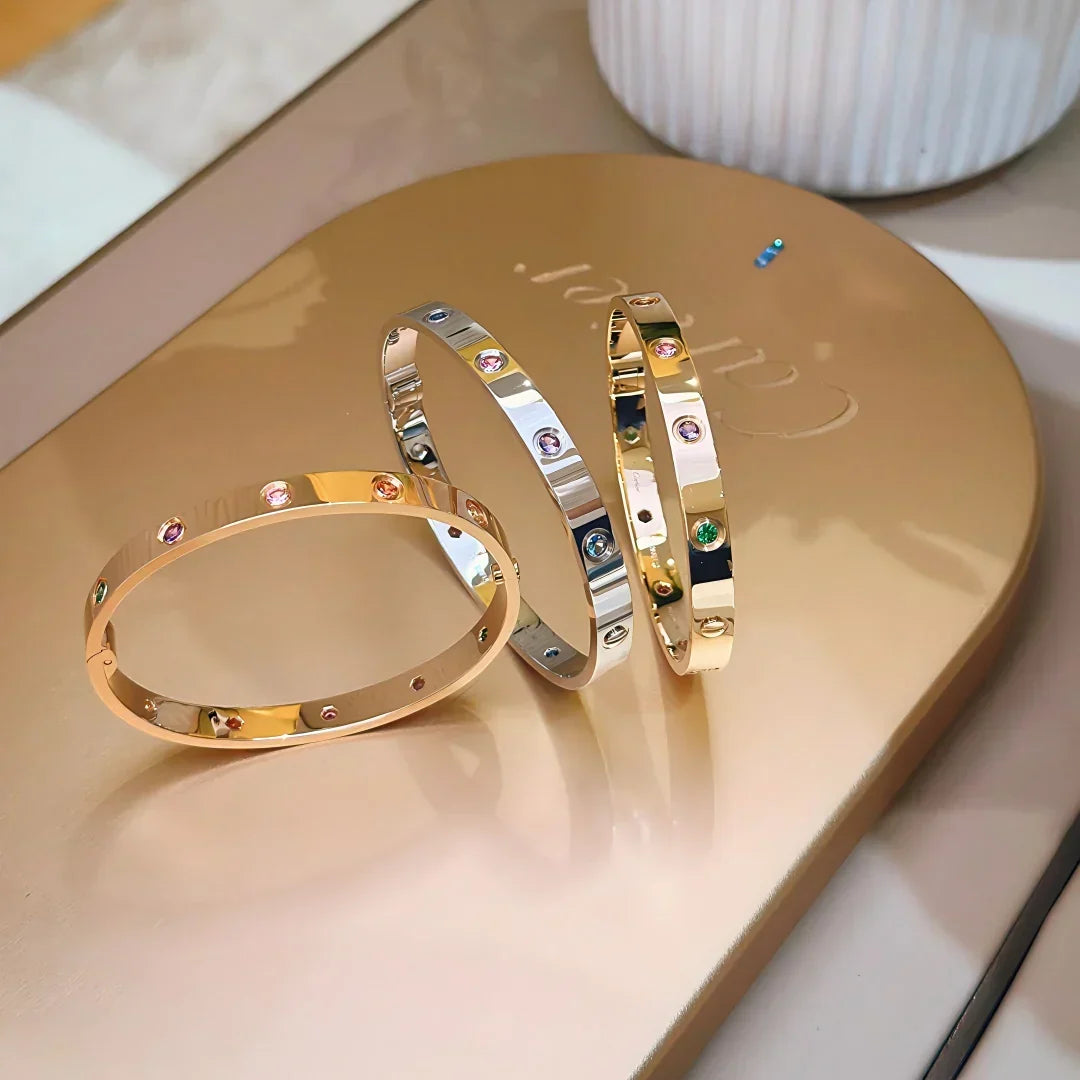 Classic 6.1mm Love Bracelet 10-Diamond Multicolor