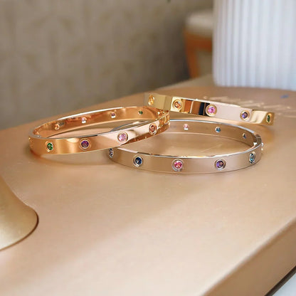 Classic 6.1mm Love Bracelet 10-Diamond Multicolor