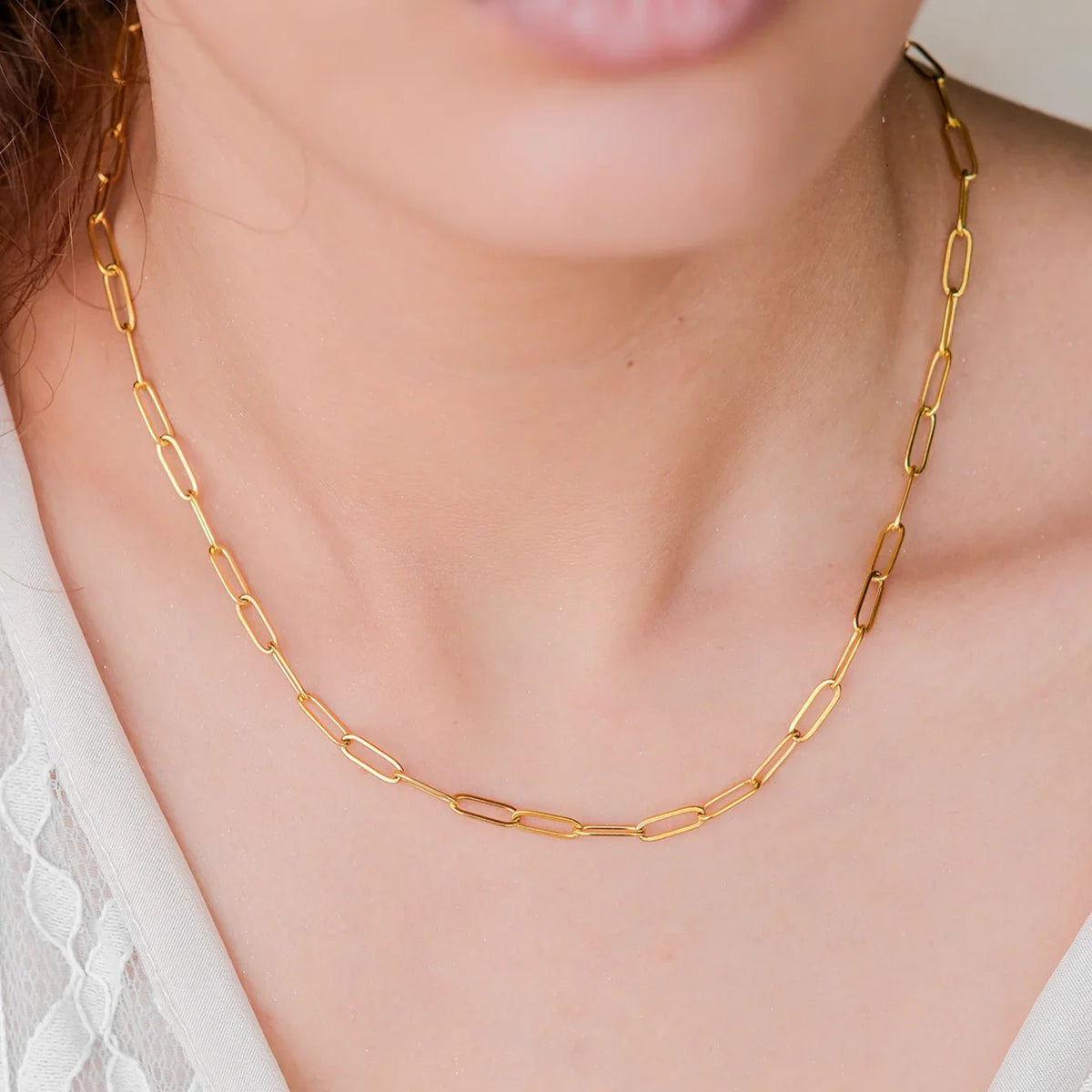 [Royal&Vicky]Lena Golden Chain Necklace