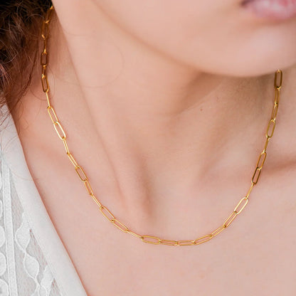 [Royal&Vicky]Lena Golden Chain Necklace