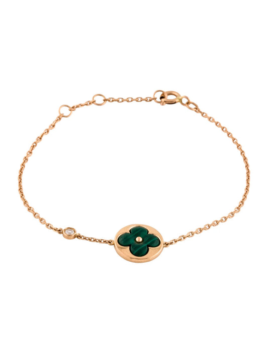 [Royal&Vicky]SUN MALACHITE 1 DIAMOND PINK GOLD BRACELET