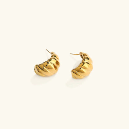 [Royal&Vicky]Lucina Gold Huggie Earrings