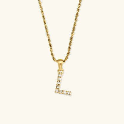 [Royal&Vicky]Maeve Letter Initial Diamond Necklace