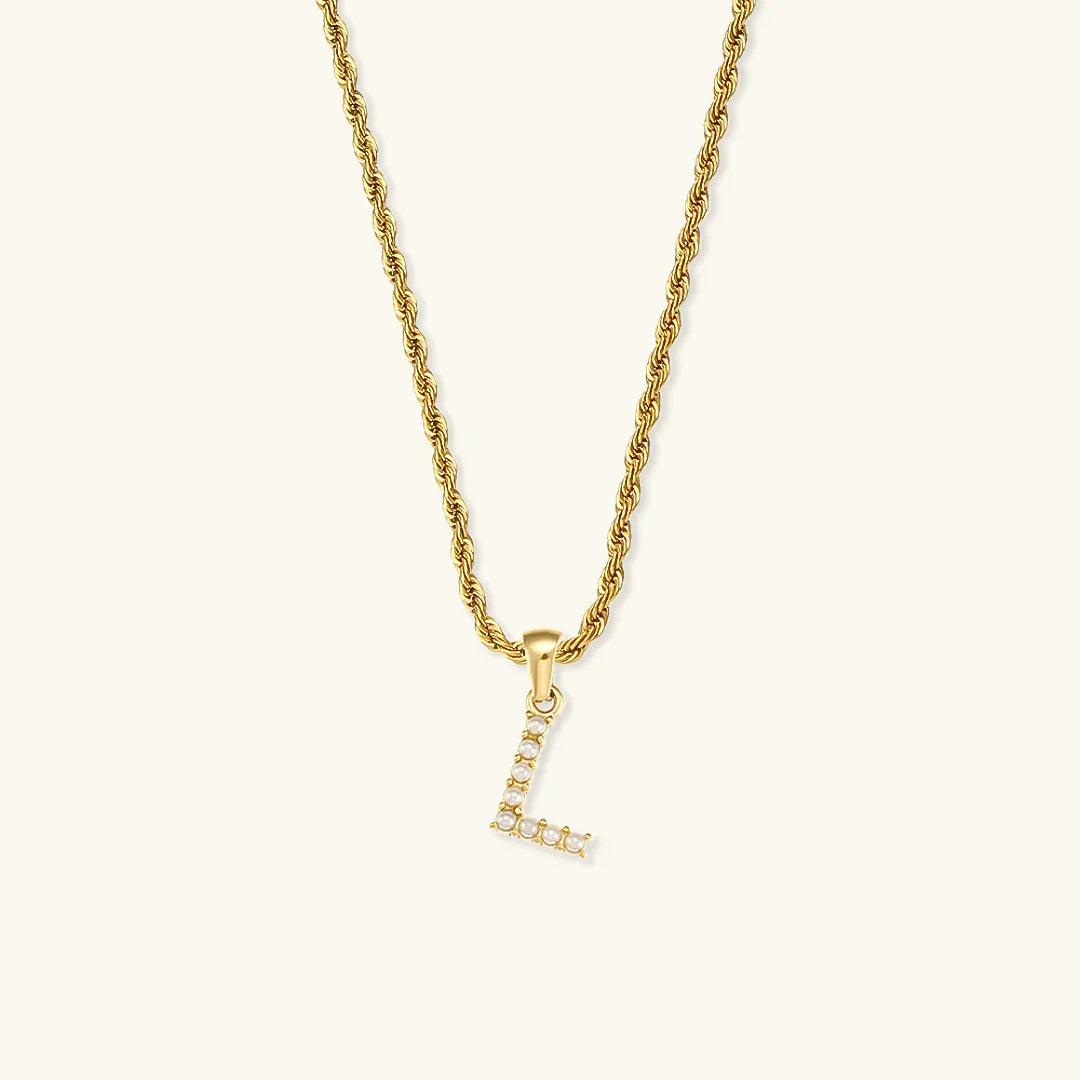 [Royal&Vicky]Elodie Initial Letter Pearl Necklace