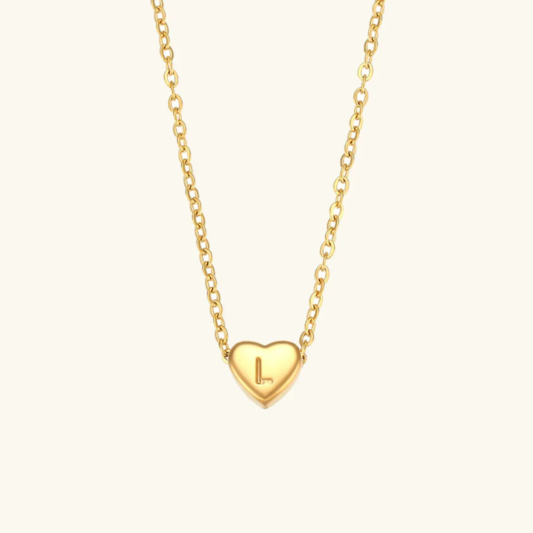 [Royal&Vicky]Heart Initial Gold Necklace