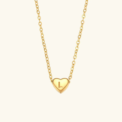 [Royal&Vicky]Heart Initial Gold Necklace