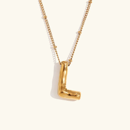 [Royal&Vicky]Balloon Gold Initial Necklace