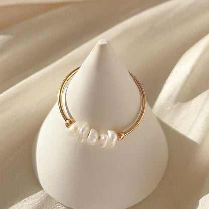 [Royal&Vicky]Magnolia Freshwater Pearl Gold Ring