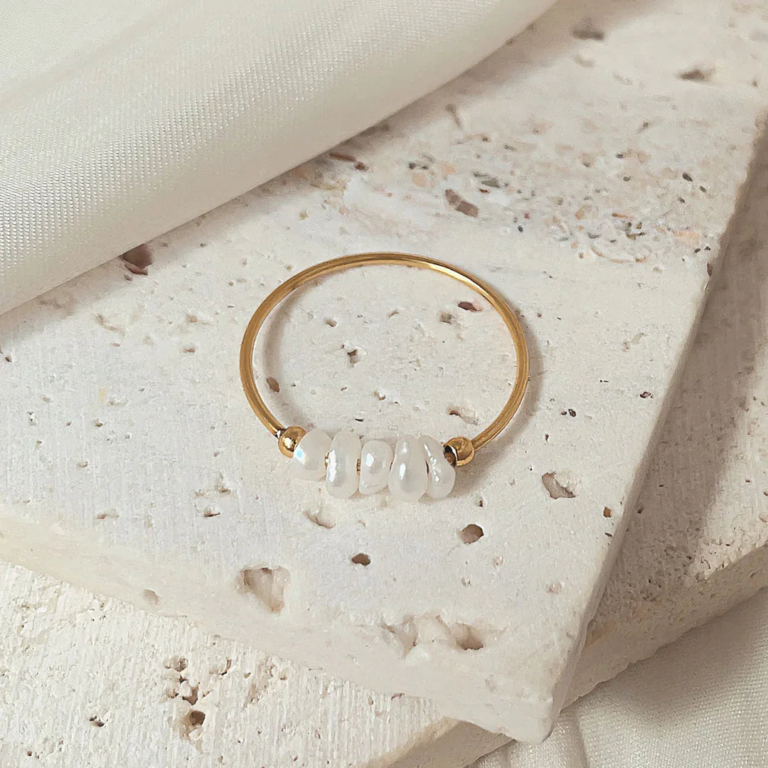 [Royal&Vicky]Magnolia Freshwater Pearl Gold Ring