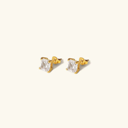 [Royal&Vicky]March Solitaire Gold Earrings
