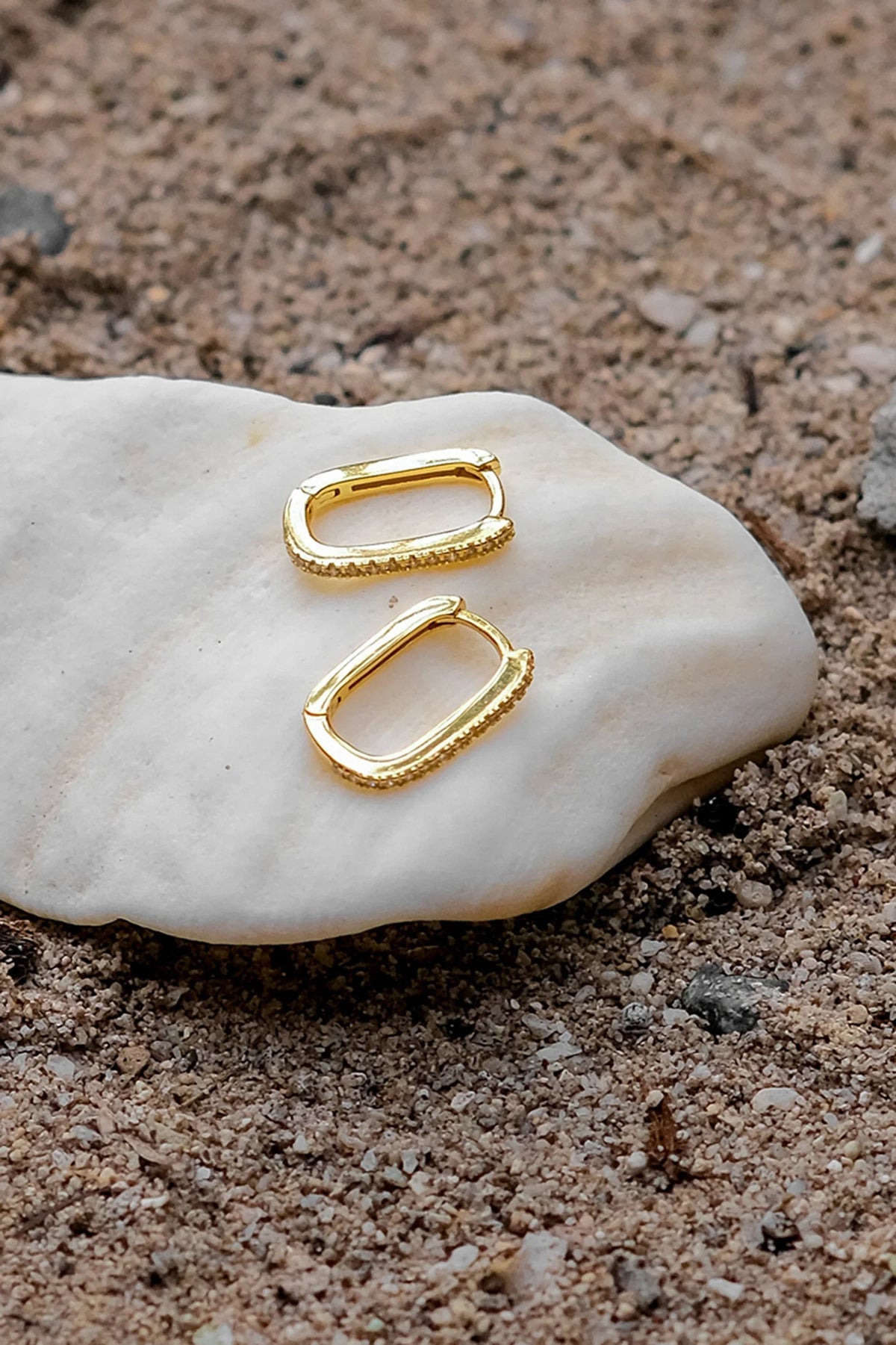 [Royal&Vicky]Melissa Oval Hoop Earrings
