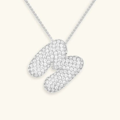 [Royal&Vicky]Bubble Initial Diamond Necklace