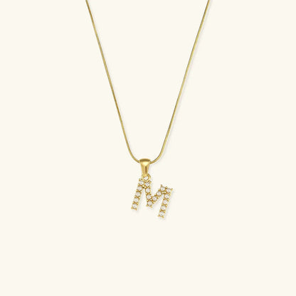 [Royal&Vicky]Augustine Initial Letter Pearl Necklace