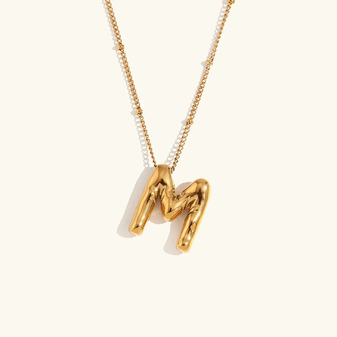 [Royal&Vicky]Balloon Gold Initial Necklace