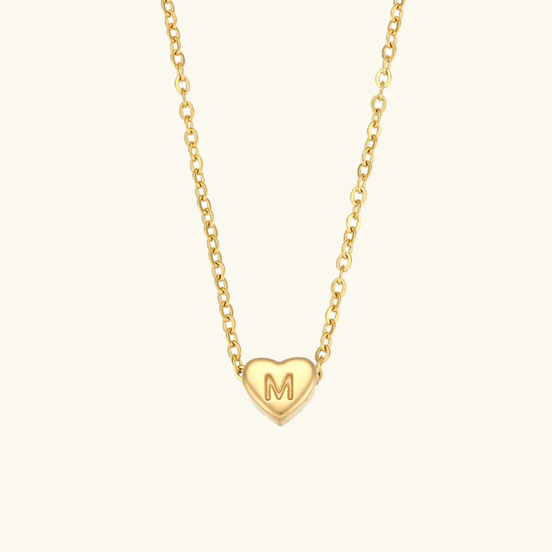 [Royal&Vicky]Heart Initial Gold Necklace