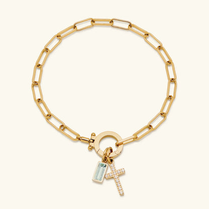 [Royal&Vicky]Annabella Birthstone Cross Bracelet