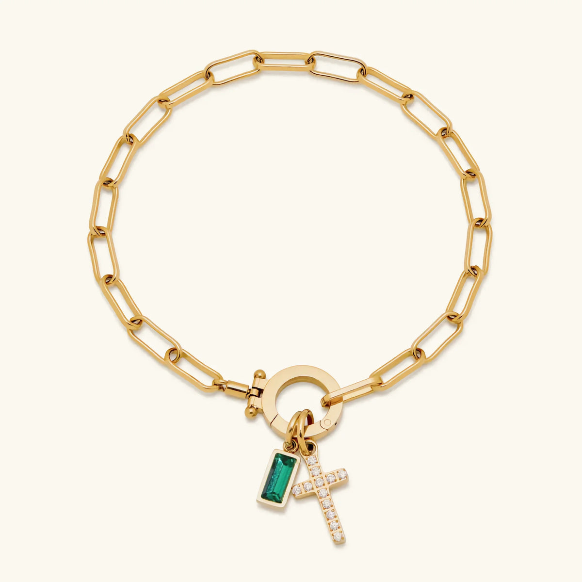[Royal&Vicky]Annabella Birthstone Cross Bracelet