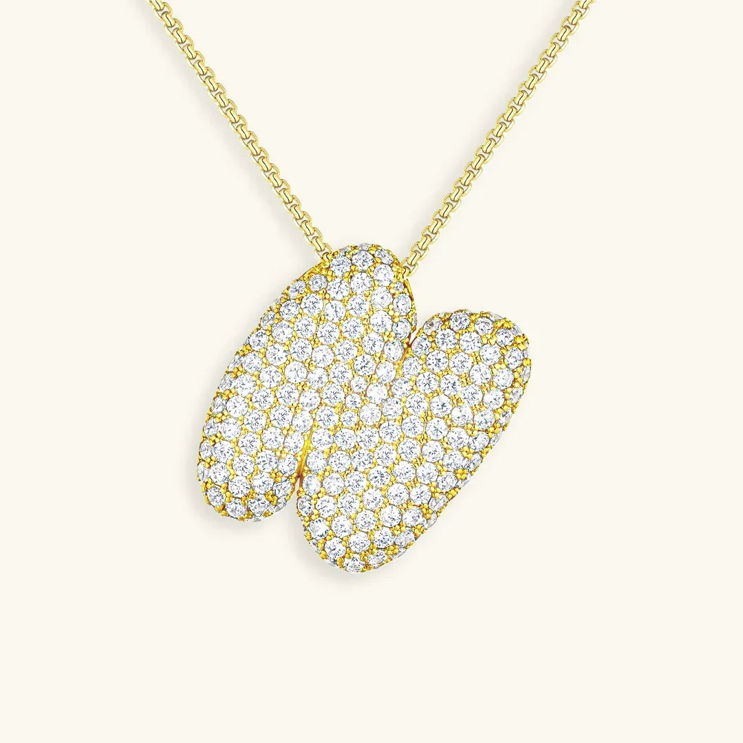 [Royal&Vicky]Bubble Initial Diamond Necklace