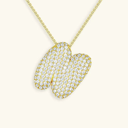 [Royal&Vicky]Bubble Initial Diamond Necklace