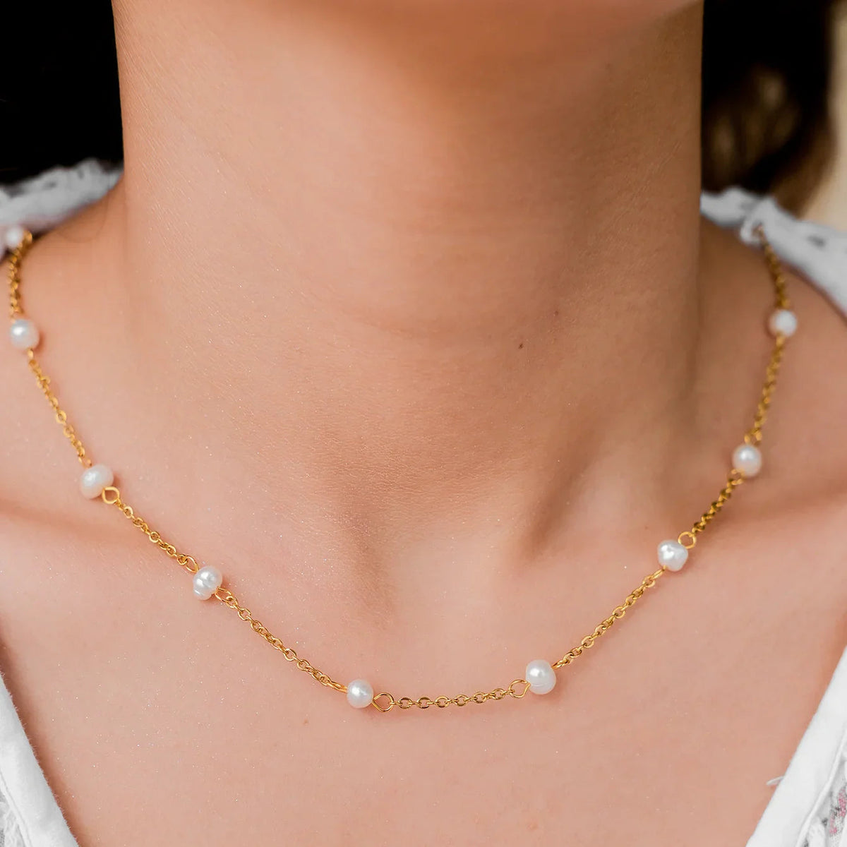 [Royal&Vicky]Nora Gold Pearl Necklace