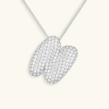 [Royal&Vicky]Bubble Initial Diamond Necklace