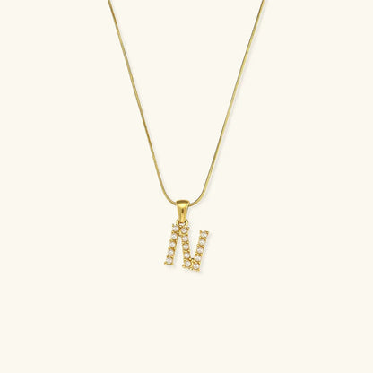 [Royal&Vicky]Augustine Initial Letter Pearl Necklace