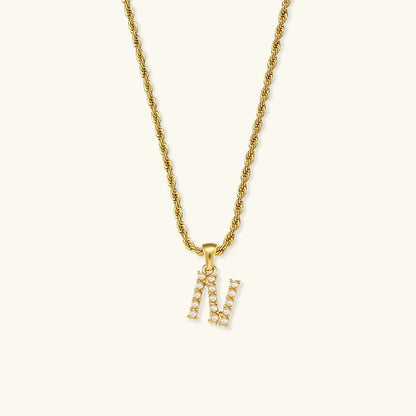 [Royal&Vicky]Elodie Initial Letter Pearl Necklace