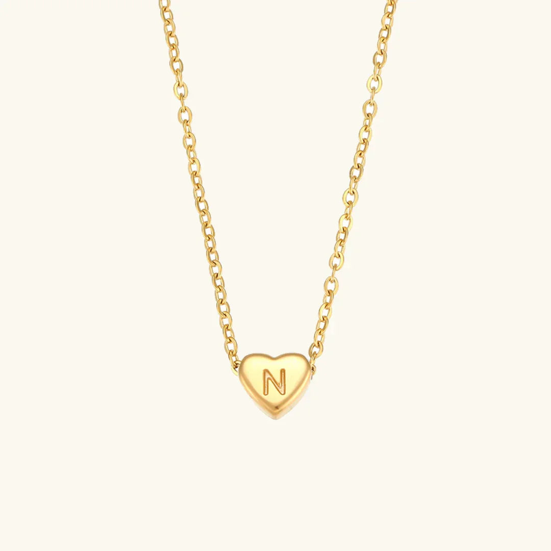 [Royal&Vicky]Heart Initial Gold Necklace