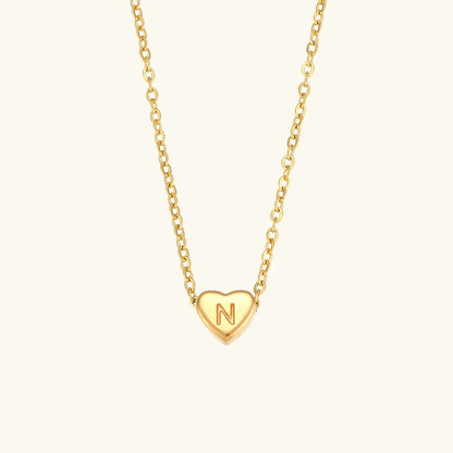 [Royal&Vicky]Heart Initial Gold Necklace