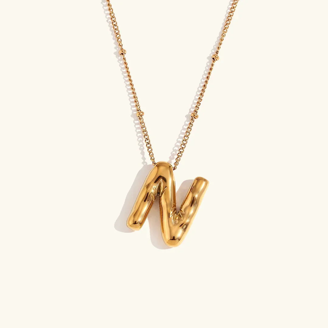 [Royal&Vicky]Balloon Gold Initial Necklace