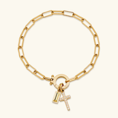 [Royal&Vicky]Annabella Birthstone Cross Bracelet
