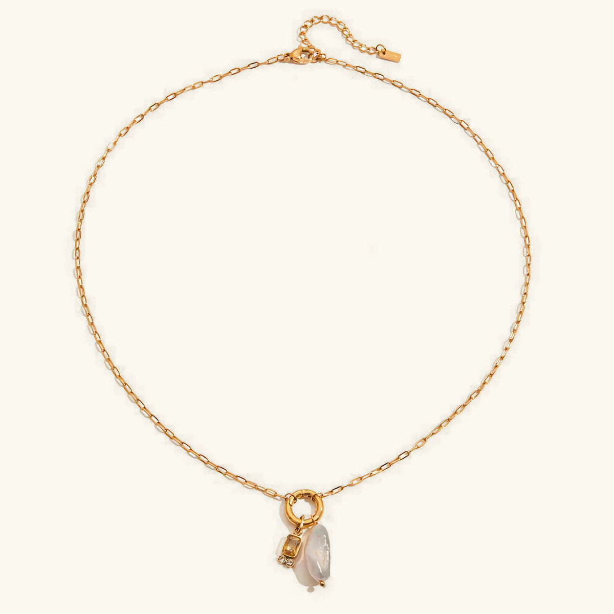 [Royal&Vicky]Caitlin Birthstone Pearl Necklace