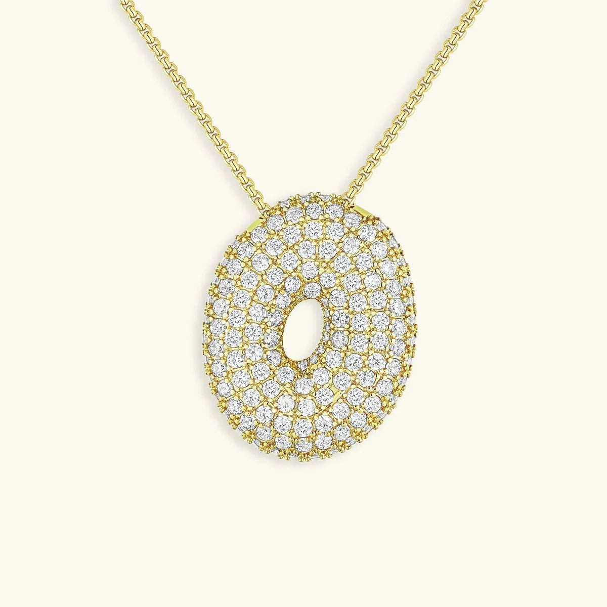 [Royal&Vicky]Bubble Initial Diamond Necklace