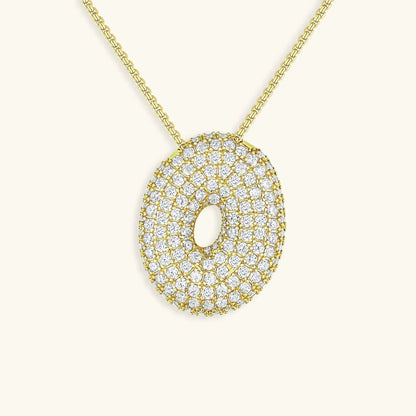 [Royal&Vicky]Bubble Initial Diamond Necklace