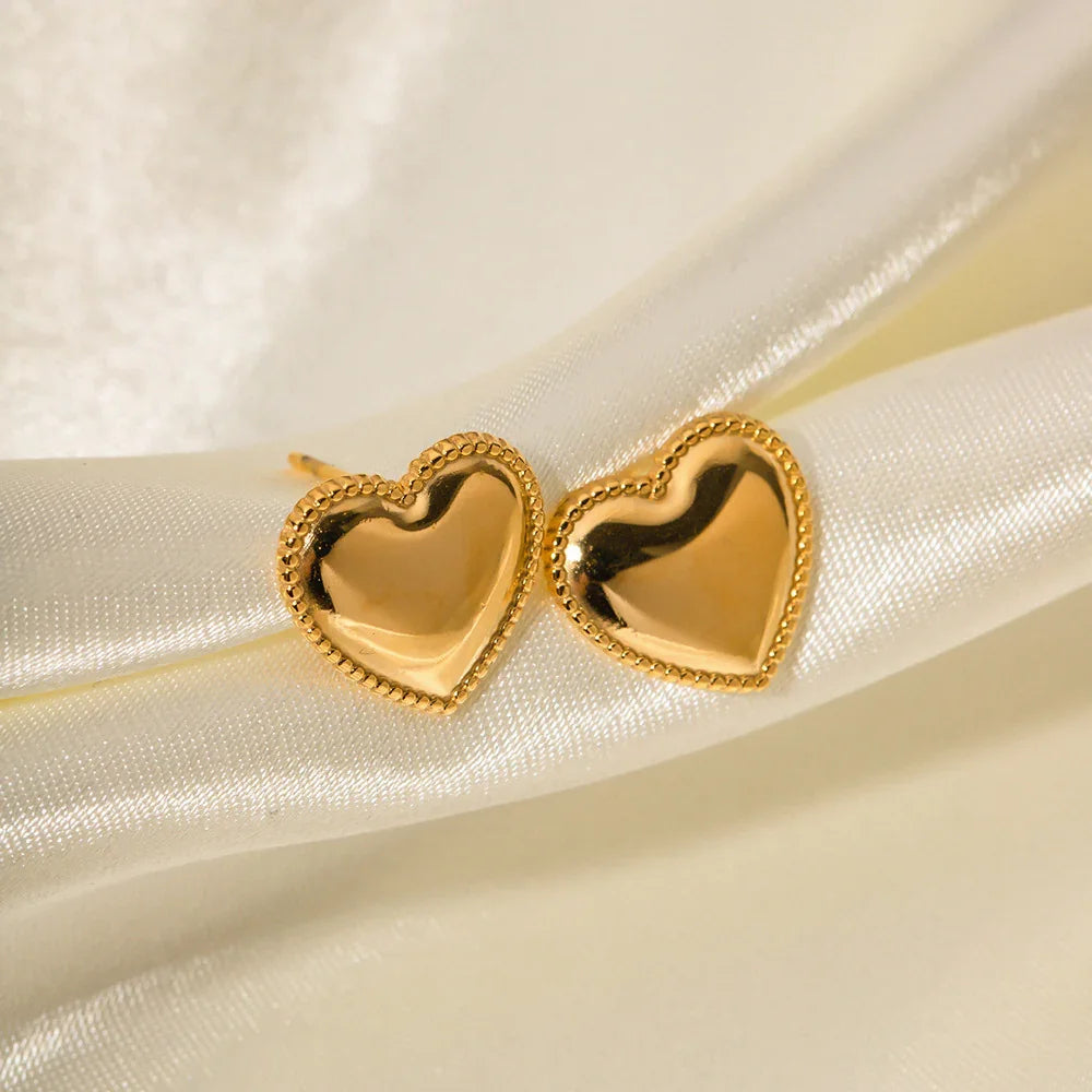 [Royal&Vicky]Ruth Heart Gold Earrings