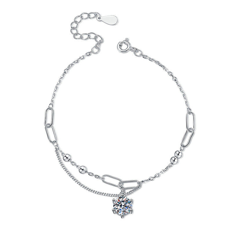 [Leaves]CLASSIC SOLITAIRE MOISSANITE BRACELET