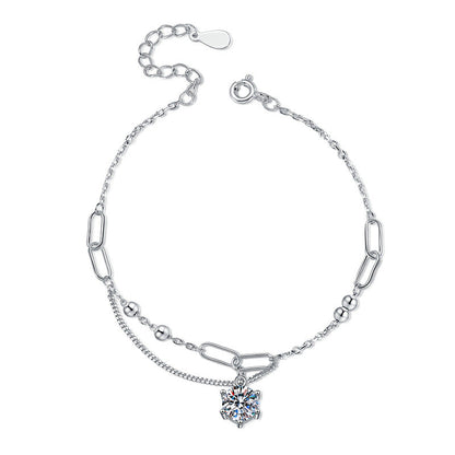[Leaves]CLASSIC SOLITAIRE MOISSANITE BRACELET