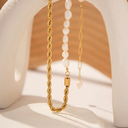 [Royal&Vicky]Dualia Gold Pearl Necklace