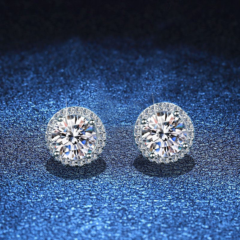 [Leaves]CLASSIC 4-PRONG ROUND MOISSANITE STUD EARRINGS
