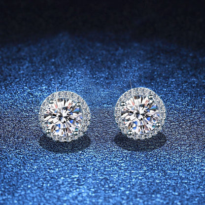 [Leaves]CLASSIC 4-PRONG ROUND MOISSANITE STUD EARRINGS