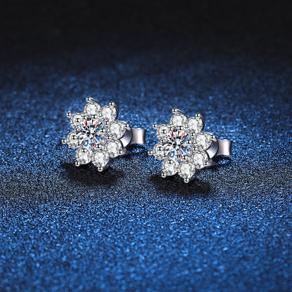[Royal&Vicky]RADIANT SUNFLOWER MOISSANITE STUD EARRINGS