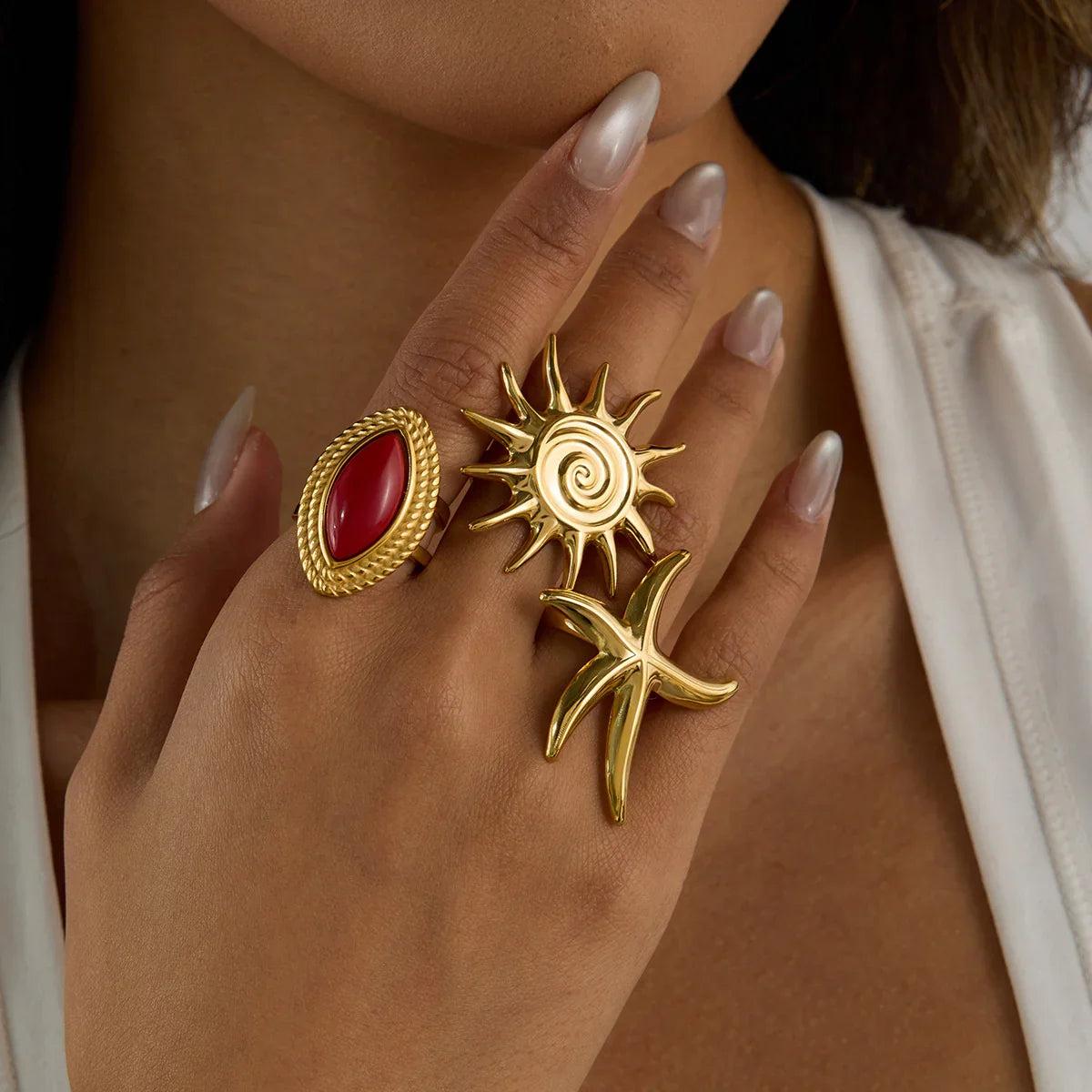 [Royal&Vicky]Oceanic Gold Starfish Ring