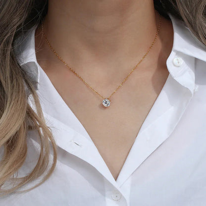 [Royal&Vicky]Kyla Solitaire Gold Necklace
