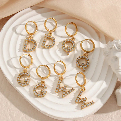 [Royal&Vicky]Wilhemina Initial Letter Earrings